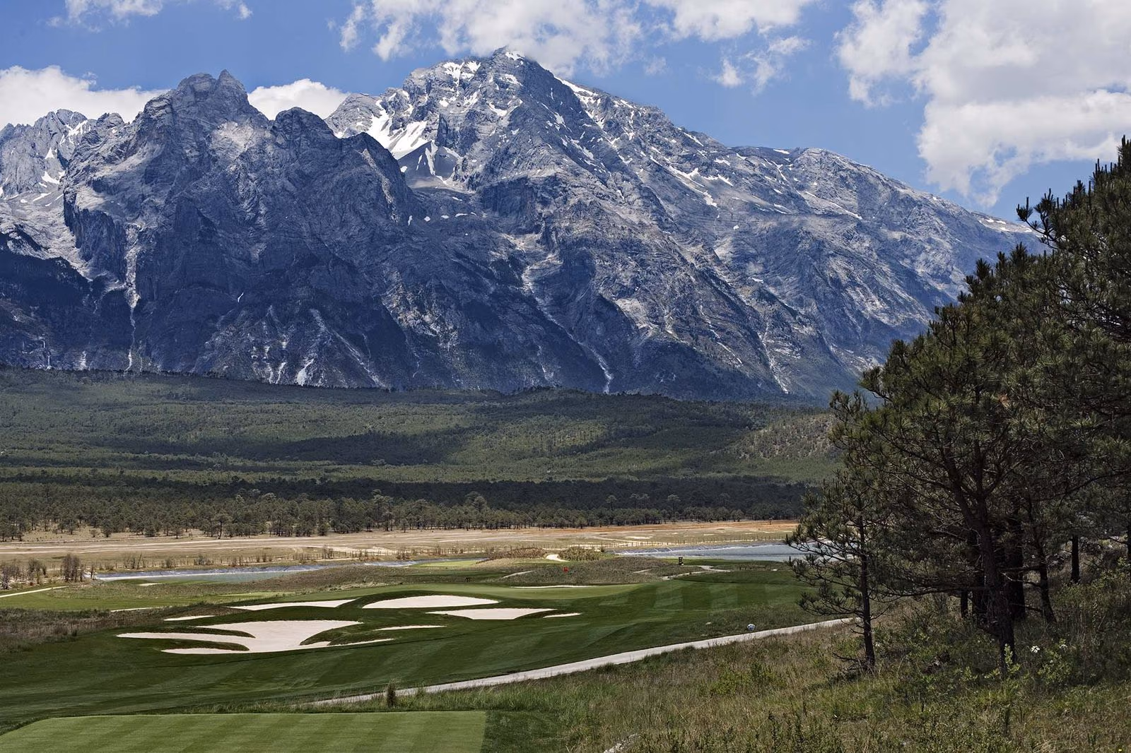 A valley green at Jade Dragon Snow Mountain