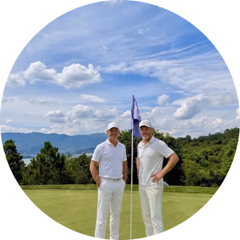 Austin and family at Spring City Golf & Lake Resort, Yunnan