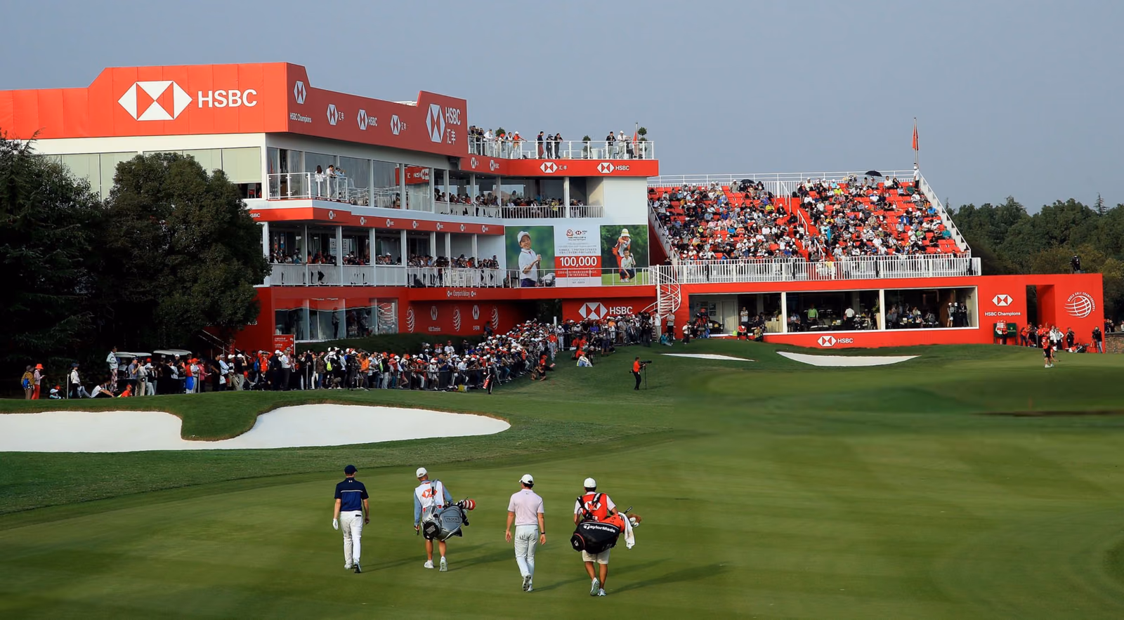 The grandstand and closing hole at Sheshan International during a world-tour event, Shanghai